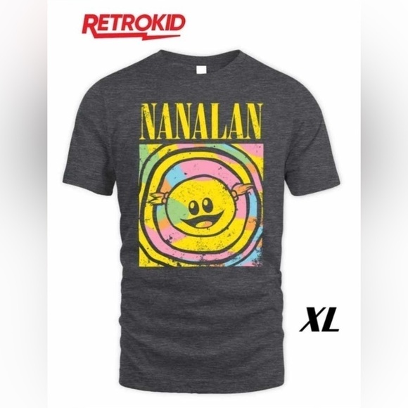 Retro Kid-YTV x Nanalan, Unisex Mona T-Shirt - Vintage Charcoal. Size:XL. (1445) - Picture 1 of 6